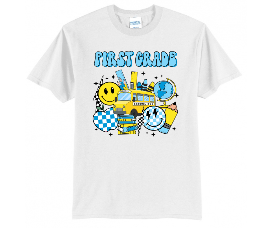 Back To School Custom Grade Level Blue