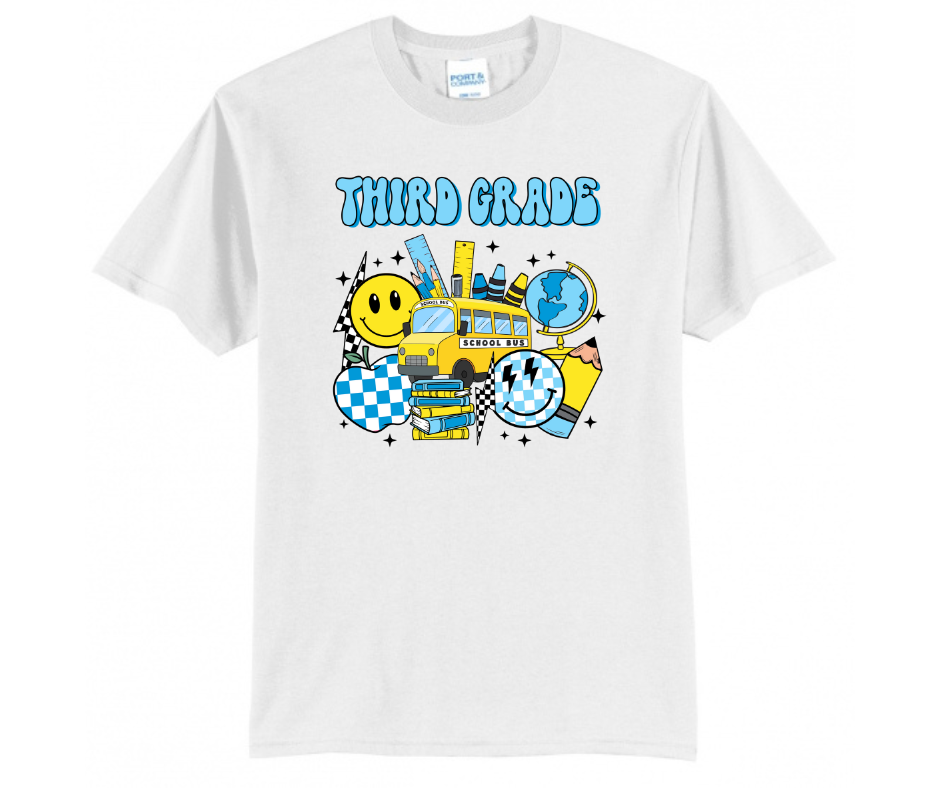 Back To School Custom Grade Level Blue
