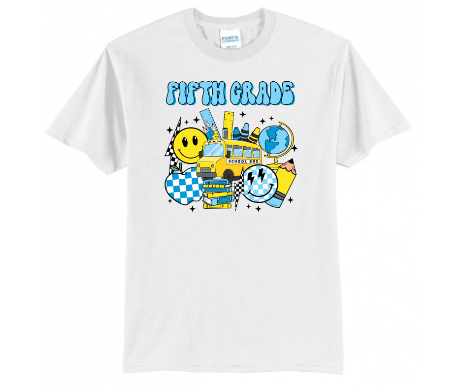 Back To School Custom Grade Level Blue