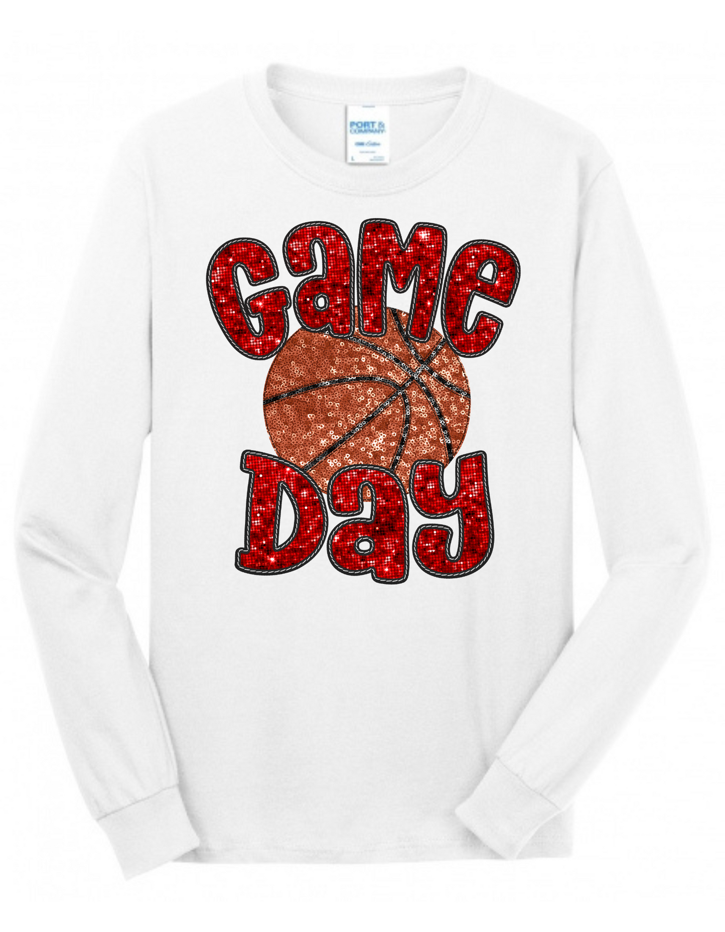 Faux Sequin Basketball Game Day