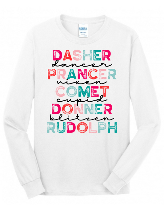 Dasher, Prancer, Comet Donner, Rudolph